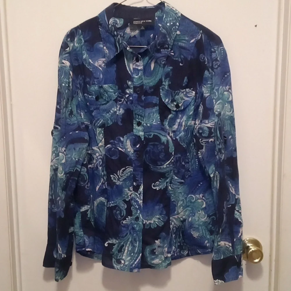 Jone's New York Signature Splash Of Color Mid/Long Sleeve Top - Size XL - Picture 2 of 10